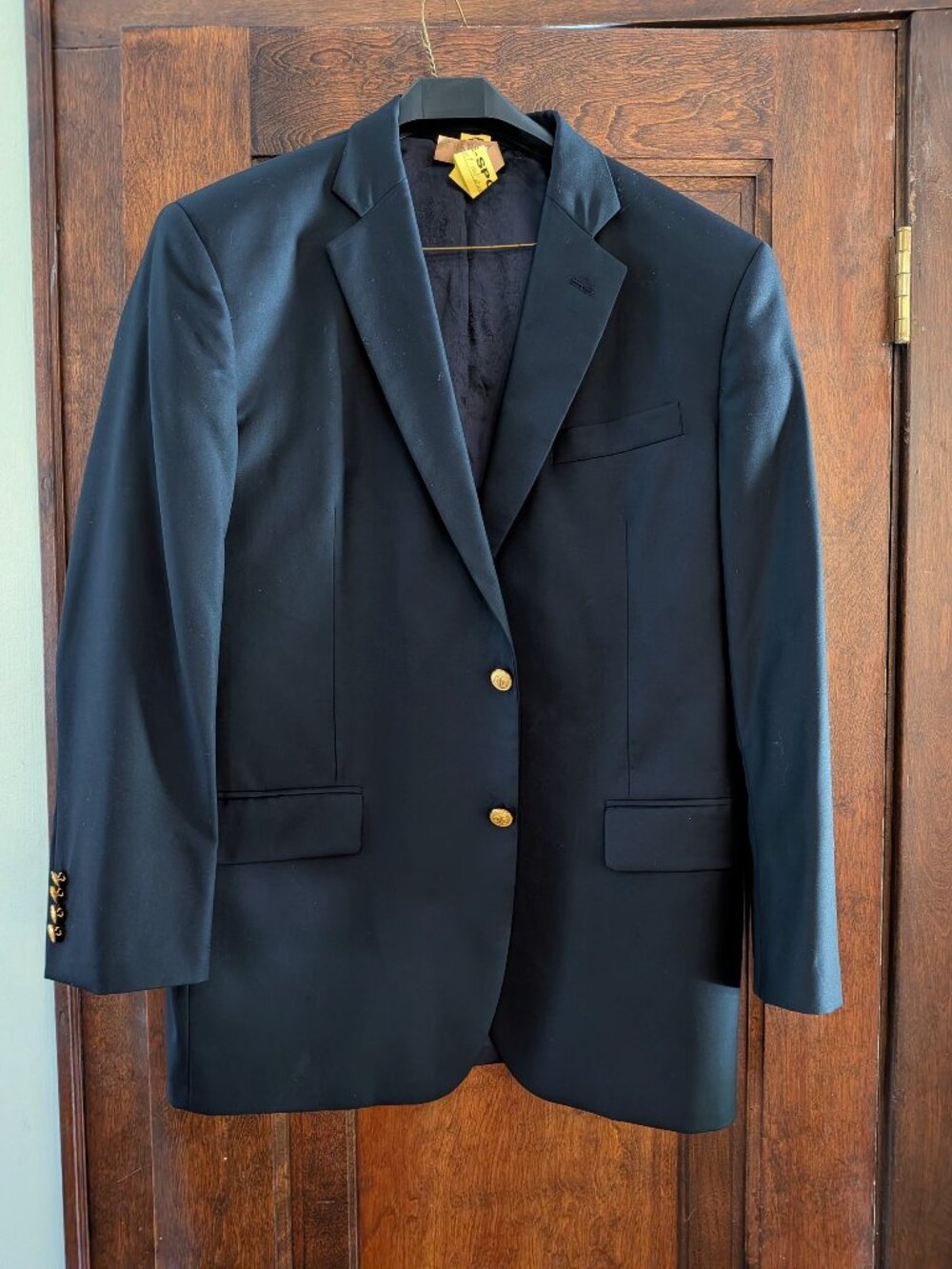 Brooks Brothers Country Club Madison Navy Blue Saxon Wool Blazer Gold Buttons 43